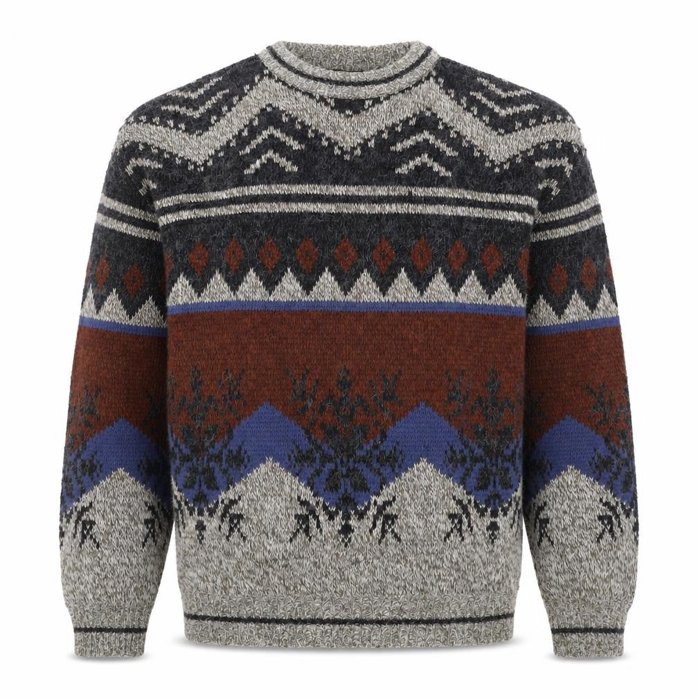 Big Bear Trading Co. Men's Multicoloured M Aztec Fair Isle Knit Jumper