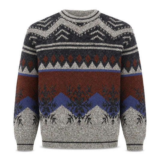 Big Bear Trading Co. Men's Multicoloured M Aztec Fair Isle Knit Jumper
