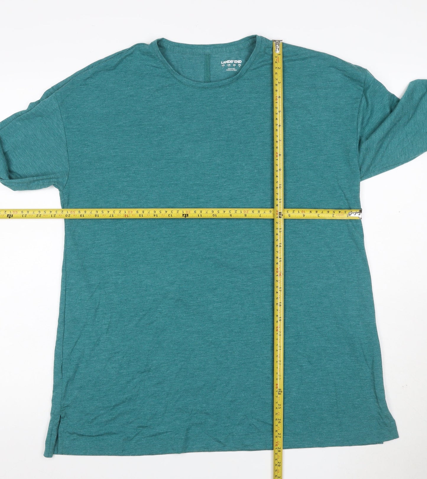 Lands' End Women Green UK 16 Modal Stretch Long Sleeve Tunic T-Shirt