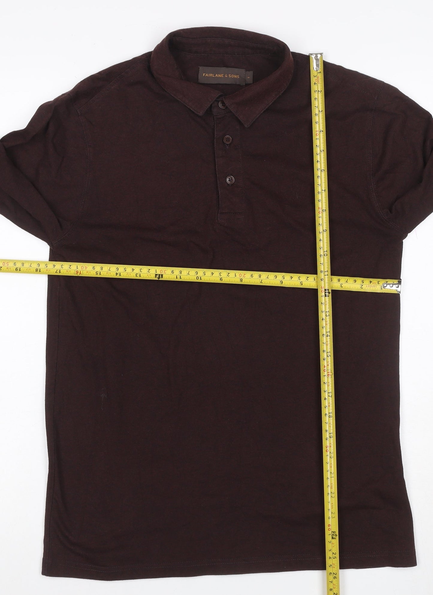 Fairlane & Sons Men’s Brown S Long Sleeve Button Polo Shirt