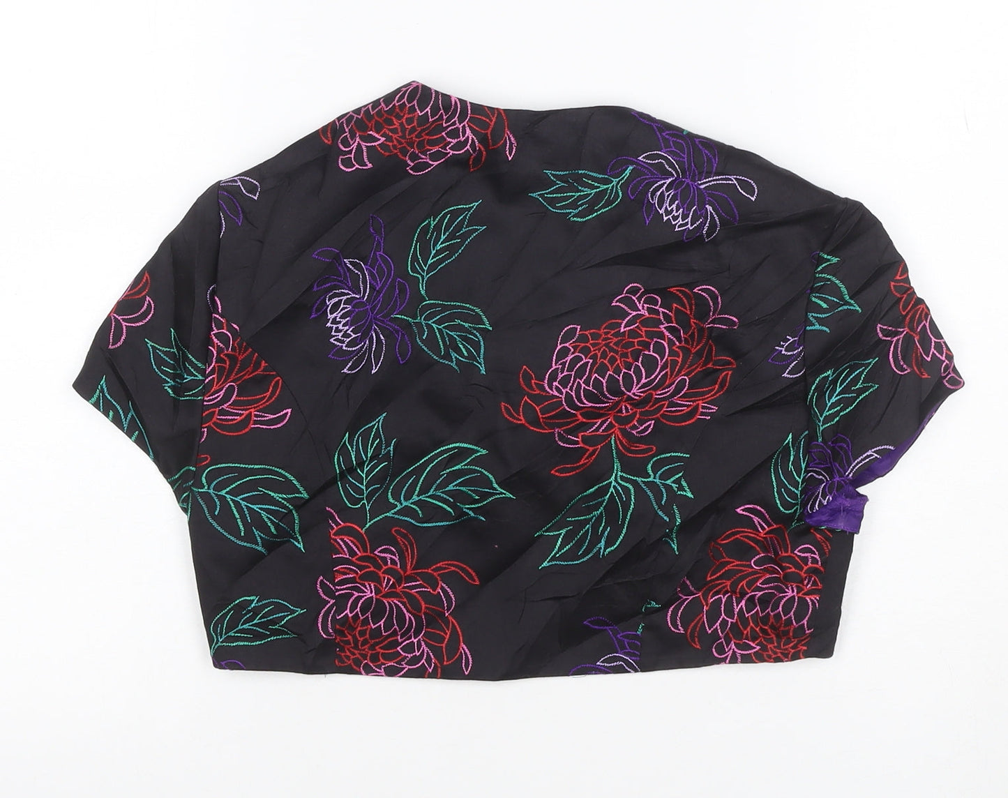 Debut Women’s Multicoloured Floral Embroidered Cropped Blazer UK 10