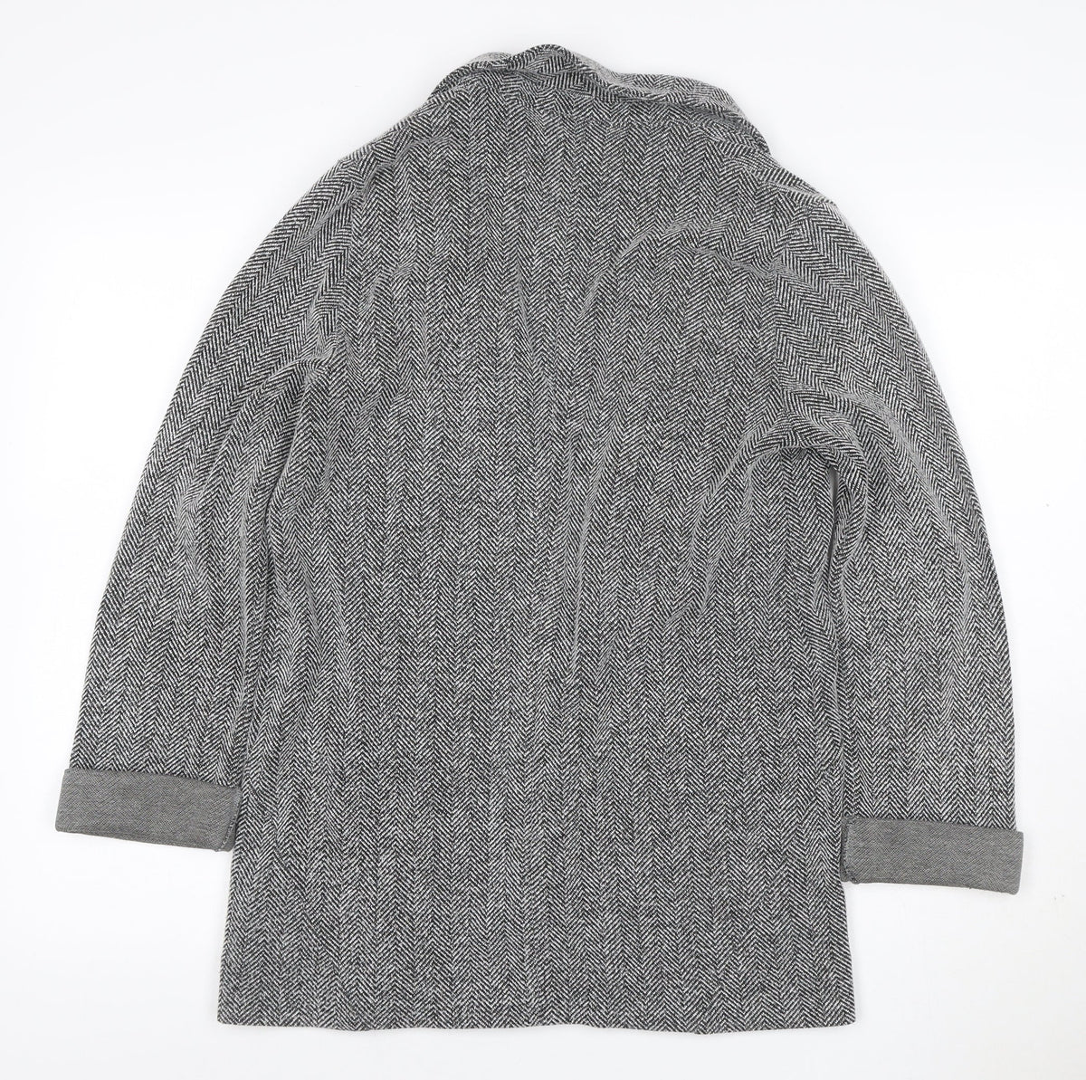 Topshop Tall Women’s Grey Herringbone Knit Open Coatigan UK 8