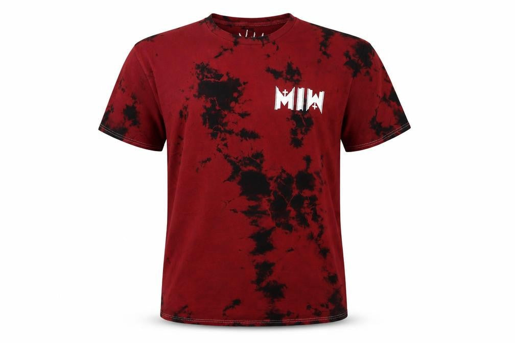 Vakate Men’s Red Black Tie Dye Graphic Print Cotton Large Goth T-Shirt