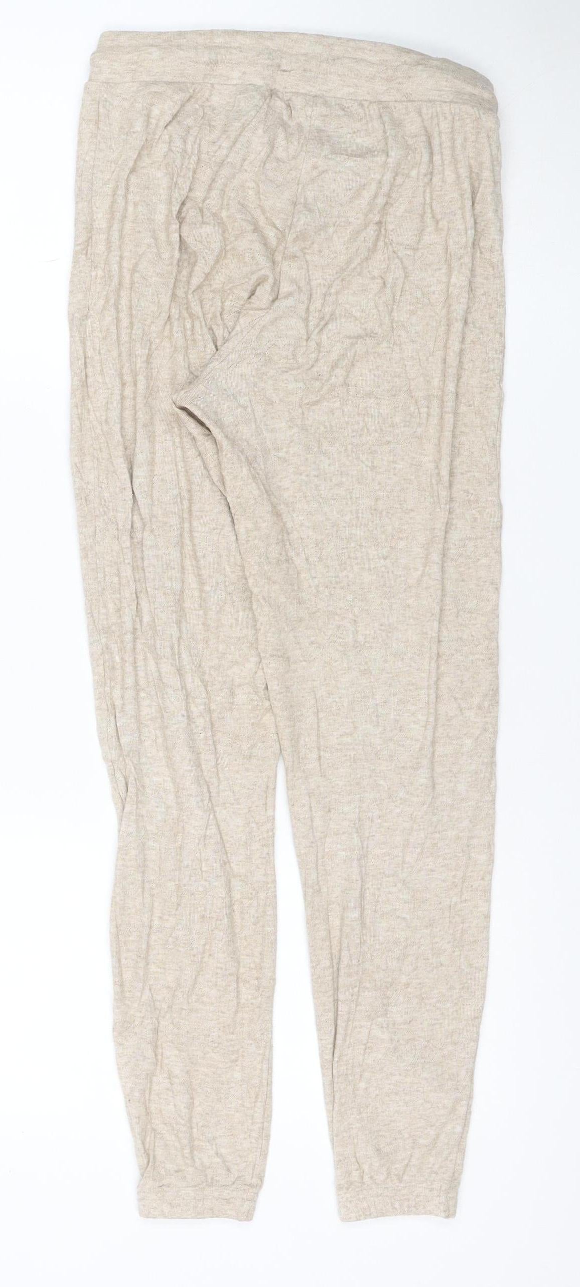 Box Avenue Women Beige Size 8 Lightweight Drawstring Pyjama Trousers