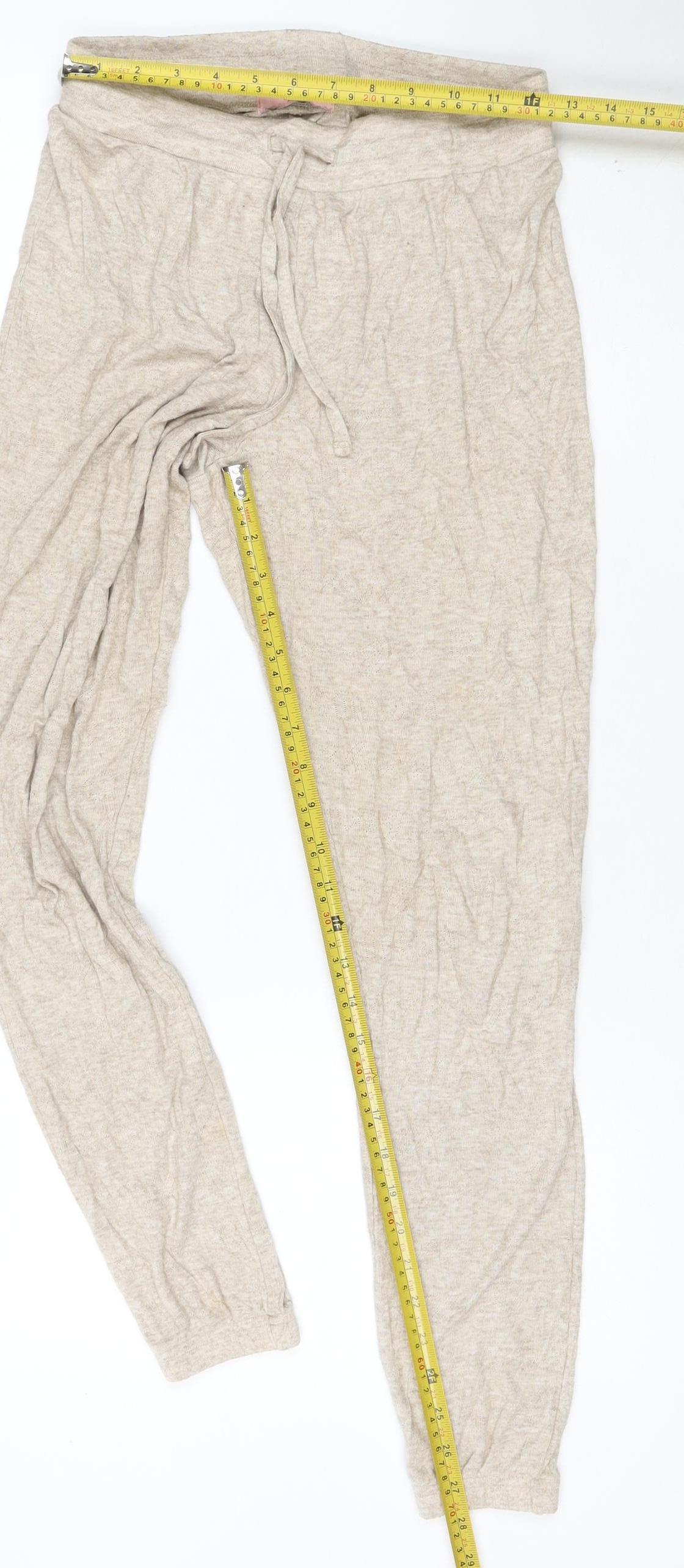 Box Avenue Women Beige Size 8 Lightweight Drawstring Pyjama Trousers