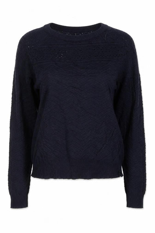 Topshop Women’s Navy Blue UK 10 Crew Neck Open Knit Jumper