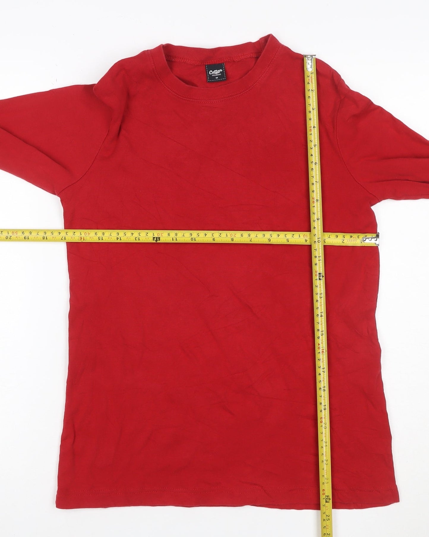 Cotton Traders Women Red M Crew Neck Long Sleeve Cotton Pullover Jumper