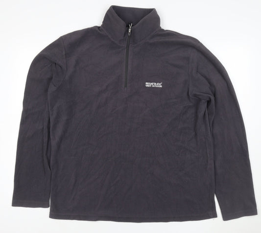 Regatta Men’s Black XL 1/4 Zip Fleece Sweatshirt Outdoor Pullover