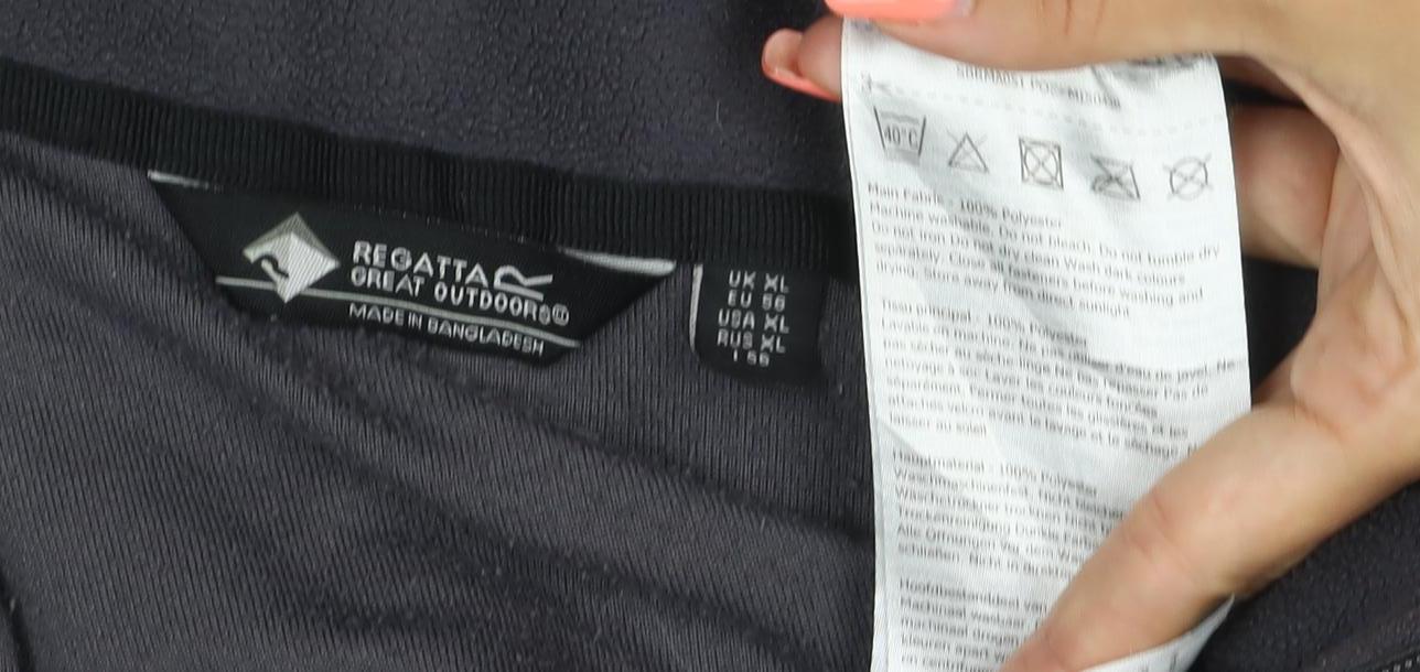 Regatta Men’s Black XL 1/4 Zip Fleece Sweatshirt Outdoor Pullover