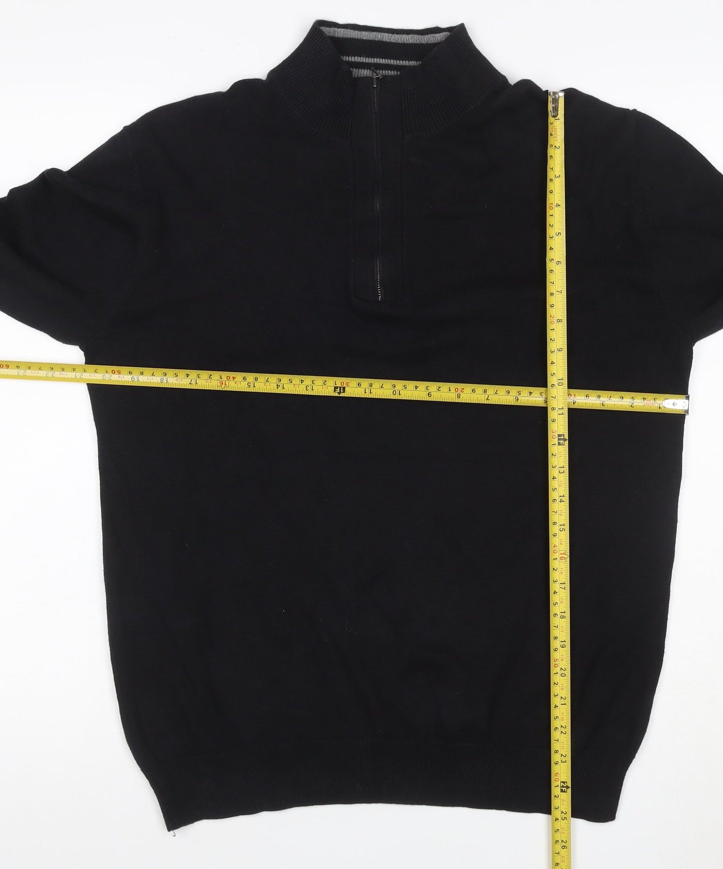American Dry Goods Company Men Black M 1/4 Zip Cotton Jumper