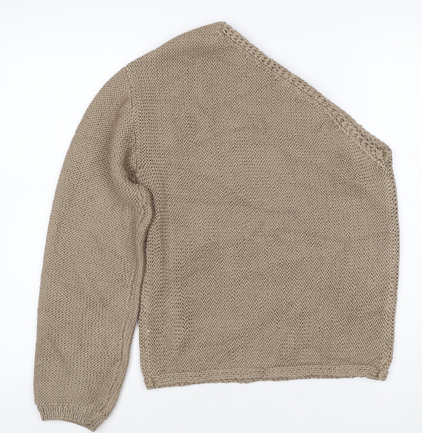 M&S Womens Beige Size S Chunky Knit Raglan Sleeve Jumper