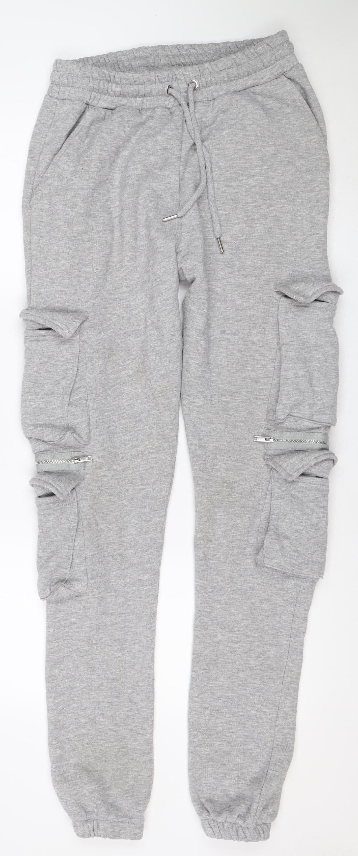 VANV Homme Men's Grey S Jogger Sweatpants Zip Pocket Drawstring