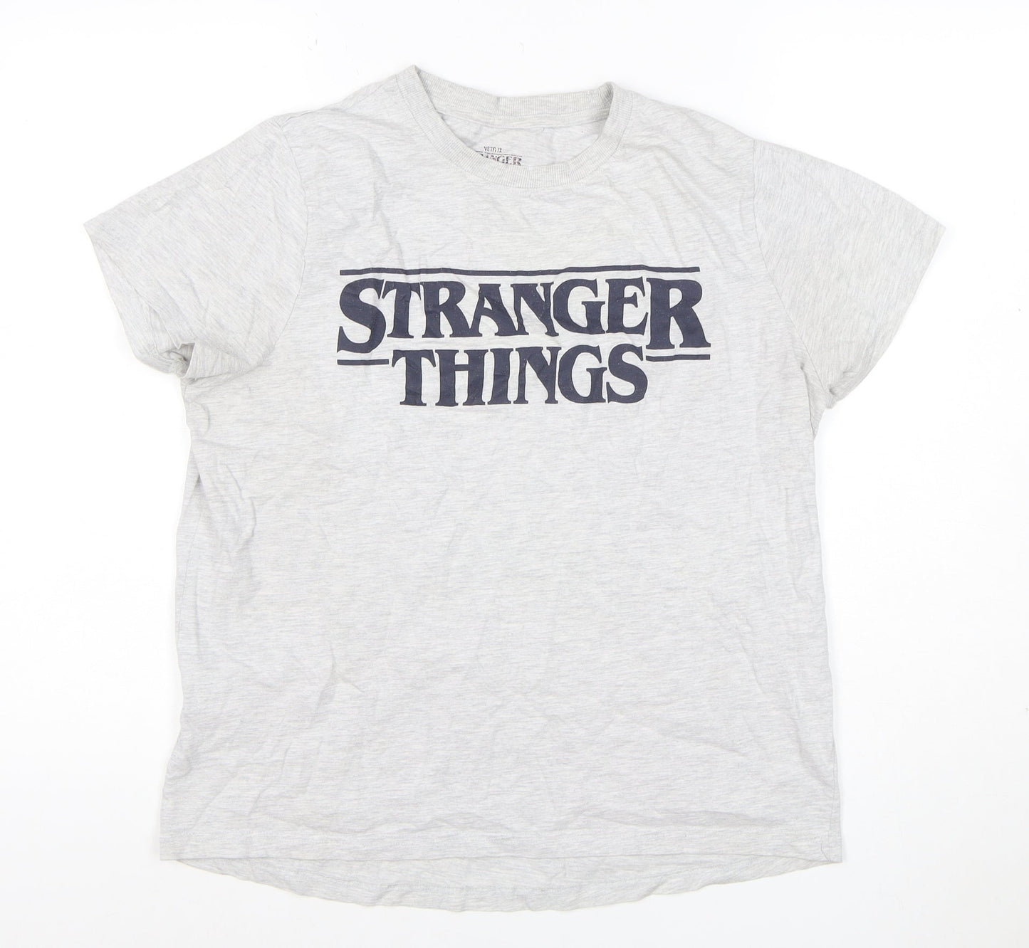Netflix Stranger Things Women Grey M Graphic Short Sleeve T-Shirt