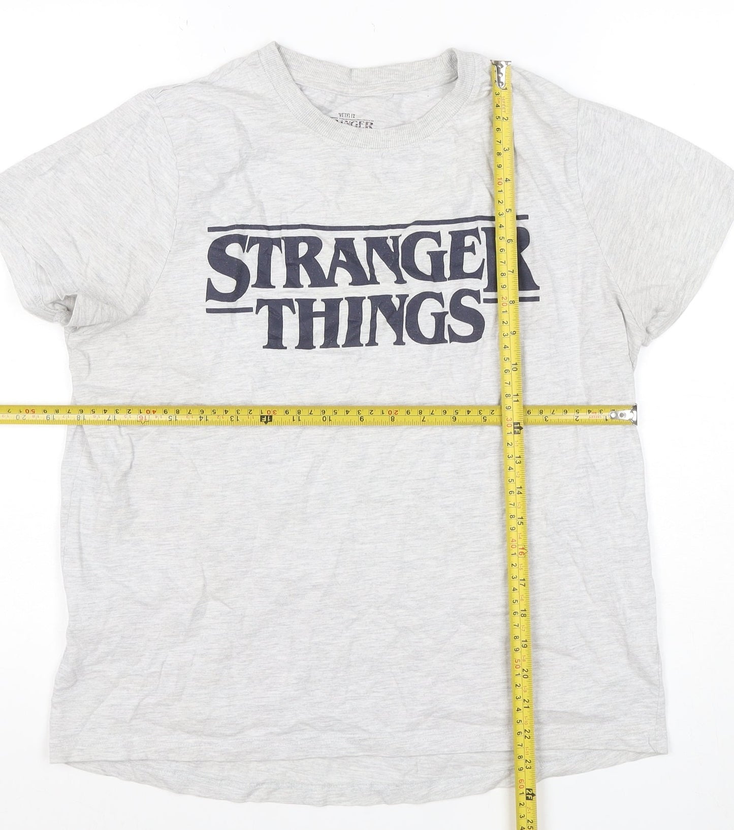 Netflix Stranger Things Women Grey M Graphic Short Sleeve T-Shirt