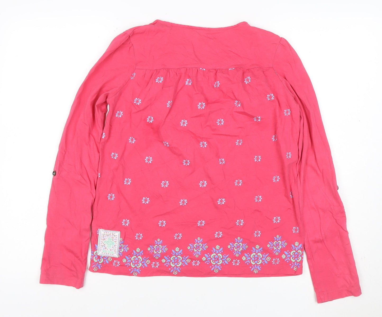 FatFace Girls Pink Floral Basic Henley Jersey Top 12-13 Years