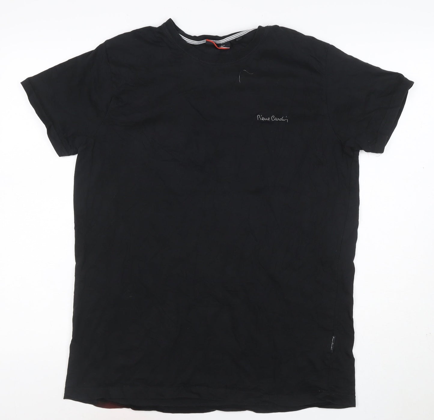 Pierre Cardin Men’s Black XL Crew Neck Logo Short Sleeve T-Shirt