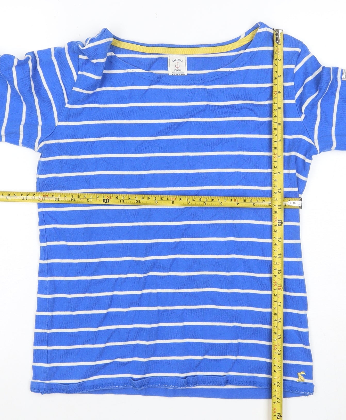 Joules Teens Blue White Stripe Jersey Long Sleeve T-Shirt Size 6