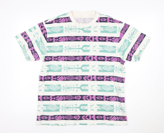 Levi's Women’s White L Aztec Geometric Short Sleeve Vintage T-Shirt