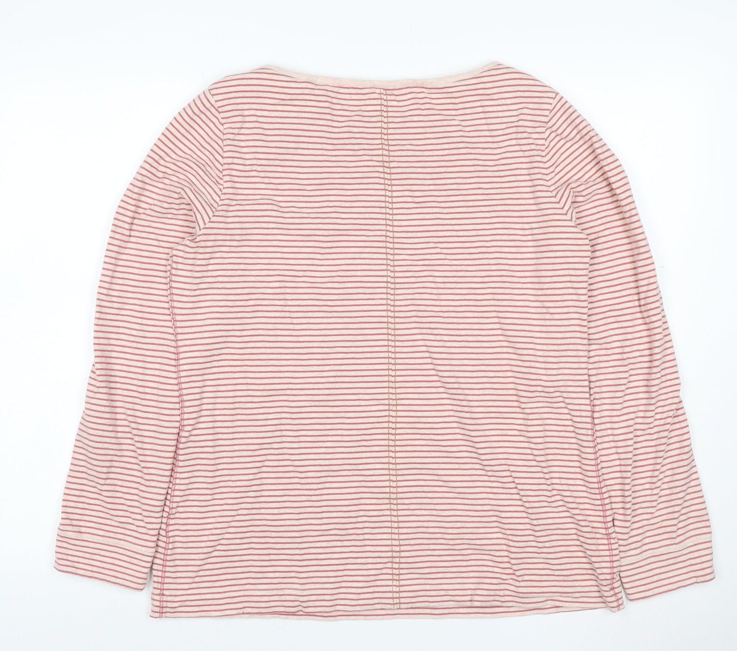 Vero Stuff Women’s Pink Stripe Long Sleeve Cotton Jersey Top UK 16