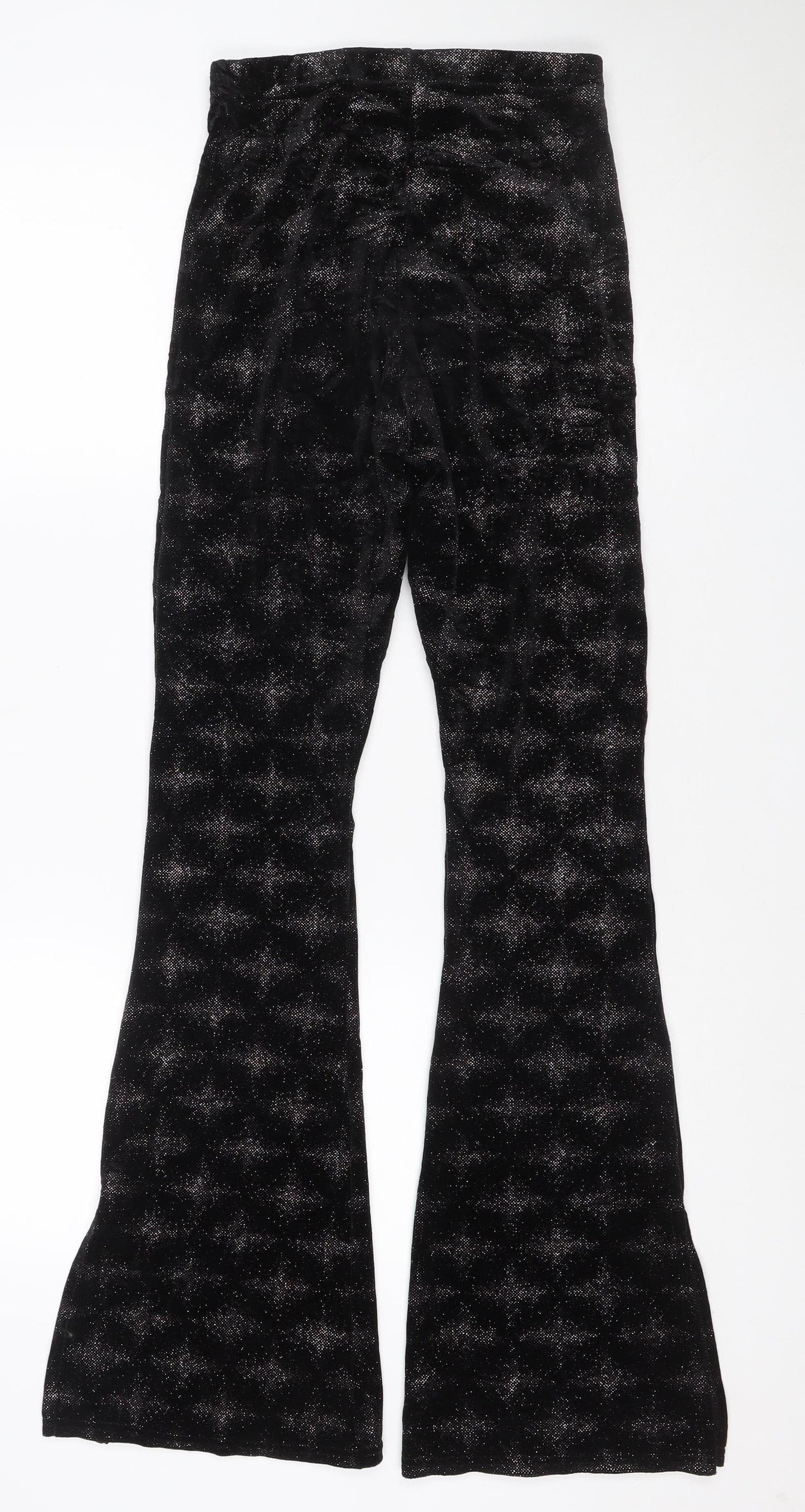 Z Outfitters Women Black Glitter Bootcut Leggings S Petite