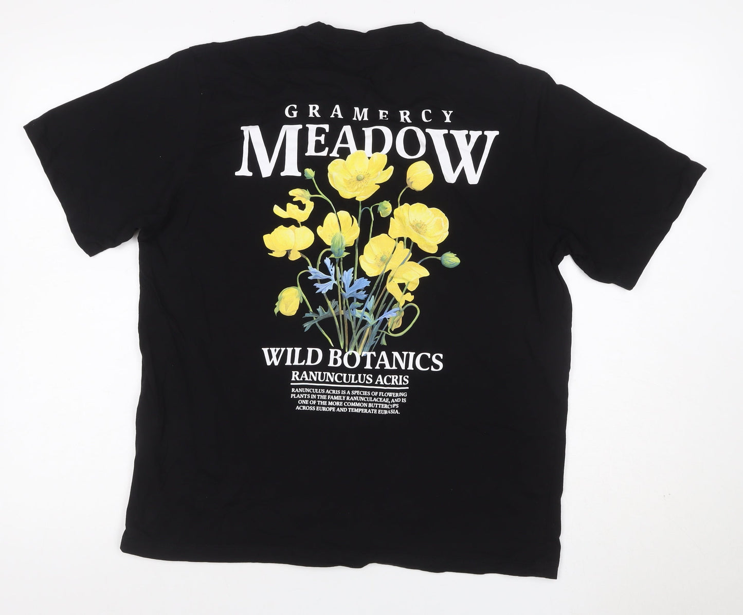 Jack & Jones Men’s Black M Meadow Floral Graphic Crew Neck T-Shirt