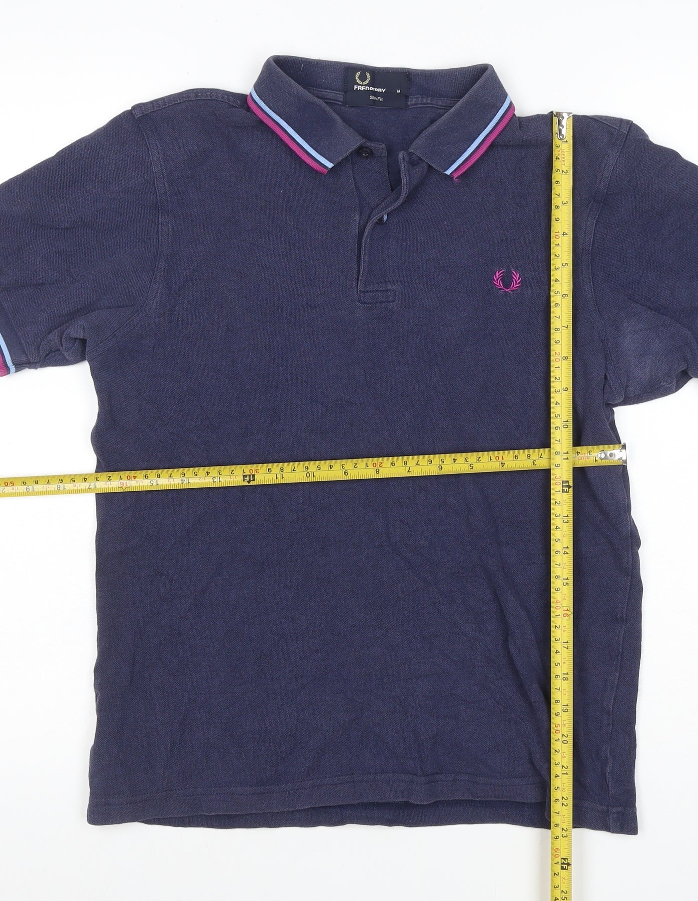 Fred Perry Men’s Blue M Slim Fit Cotton Pique Polo Shirt