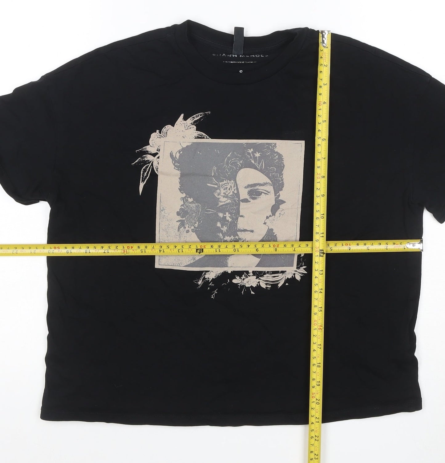 Shawn Mendes Unisex Adults Black S Basic Music Graphic T-Shirt