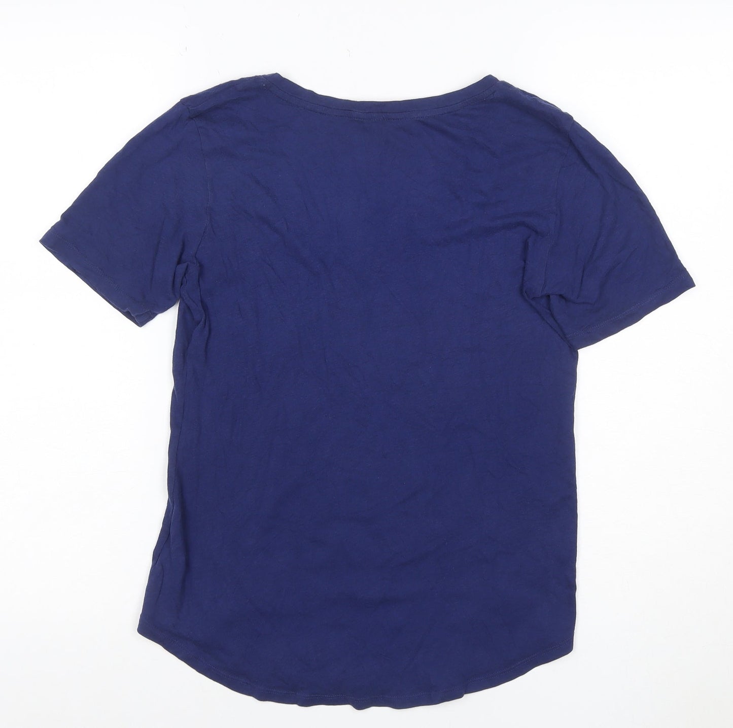 Victoria's Secret Women Blue M Basic V-Neck Short Sleeve Jersey T-Shirt