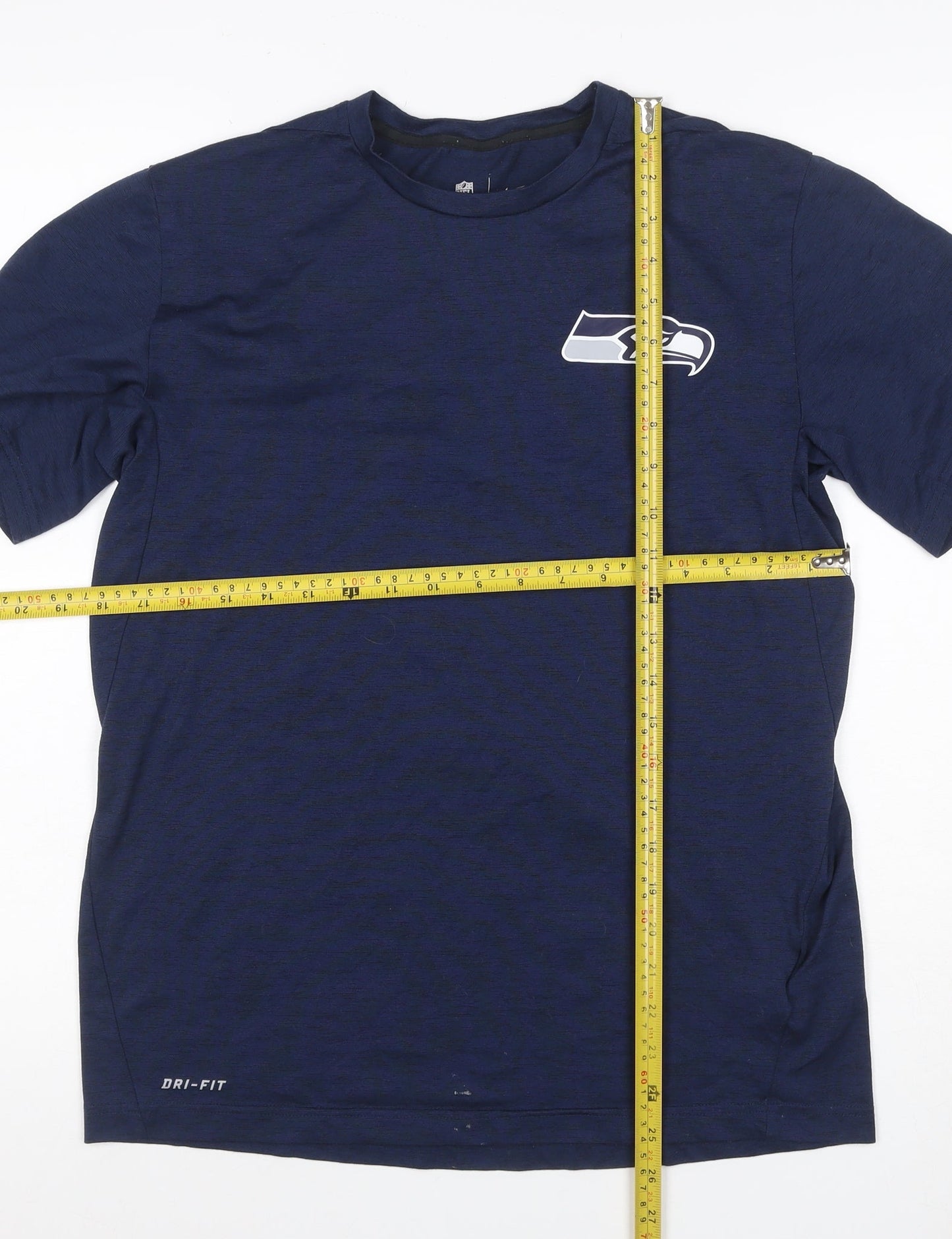 Nike Men Blue M Seattle Seahawks NFL Dri-FIT Logo Graphic T-Shirt