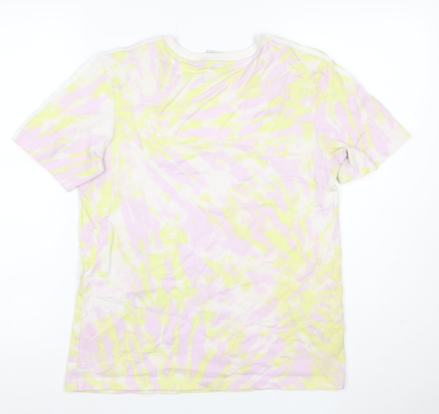 adidas Women’s Multicoloured UK 12 Tie Dye 3 Stripe Cotton T-Shirt