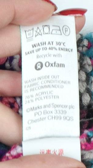 Marks and Spencer Girls Pink Fair Isle Knit Cardigan 12-18 Months