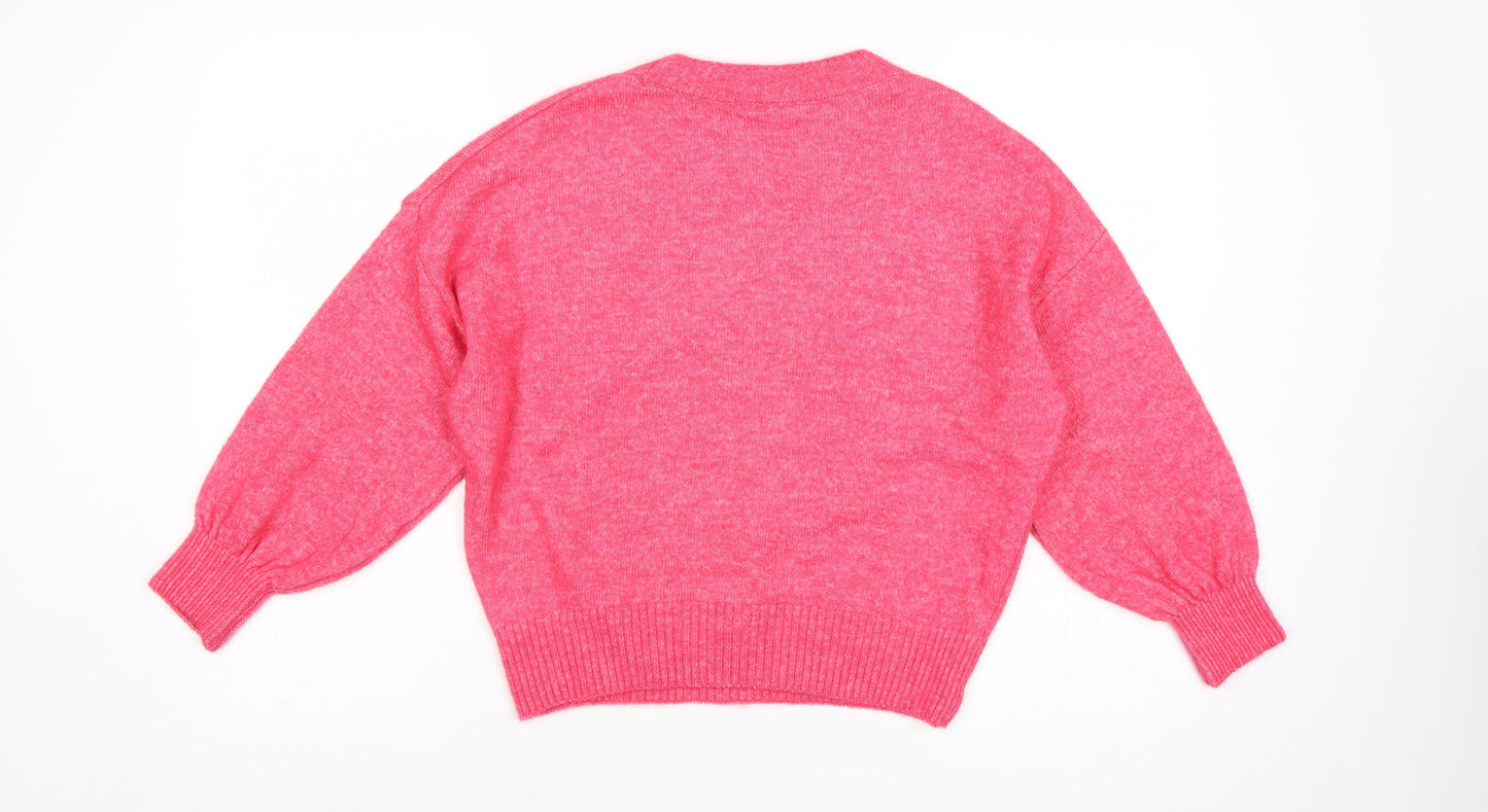 George Girls Pink 12-13 Years Believe Knit Pullover Jumper
