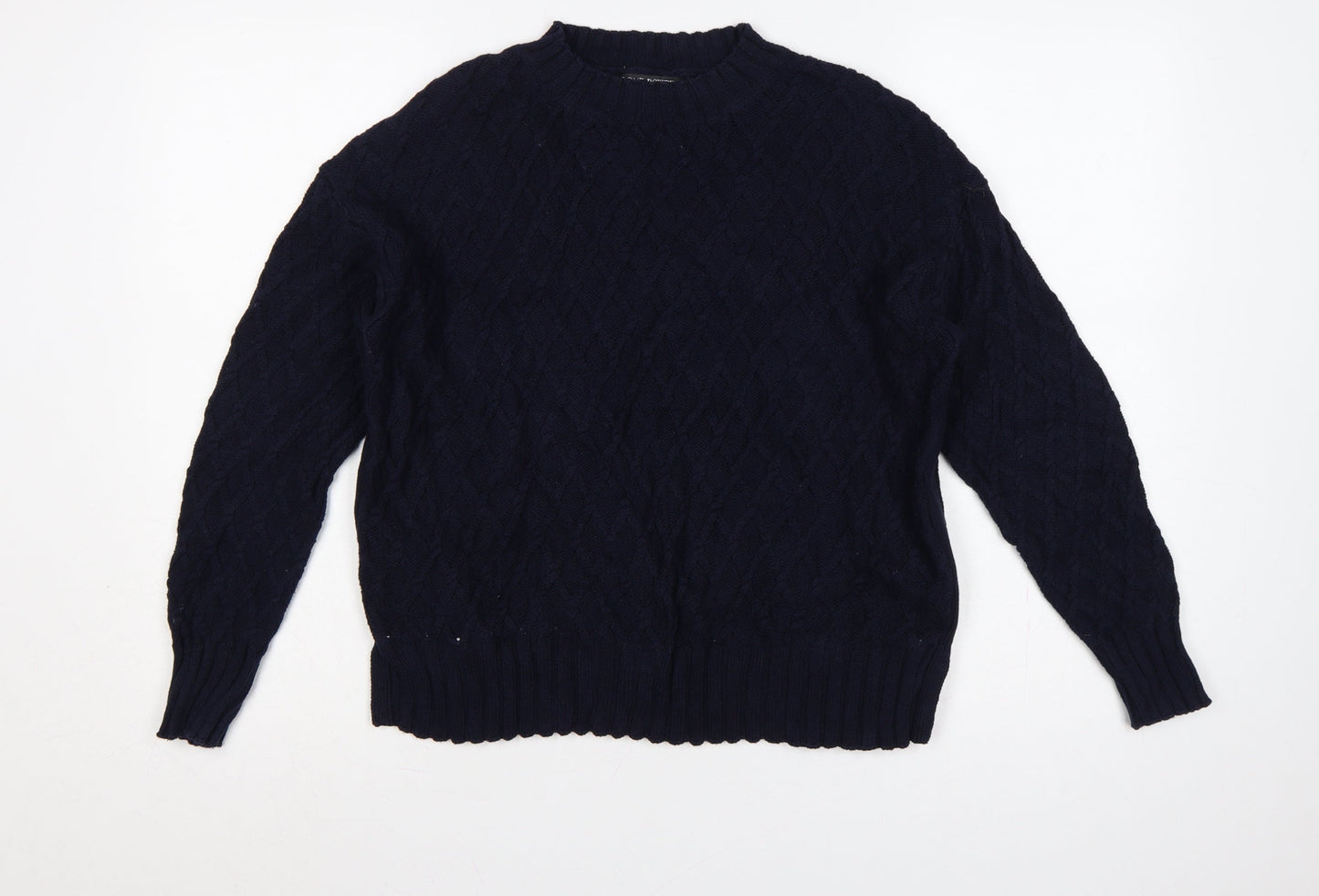 Next Petite Women’s Navy UK 12P Cable Knit Crew Neck Jumper