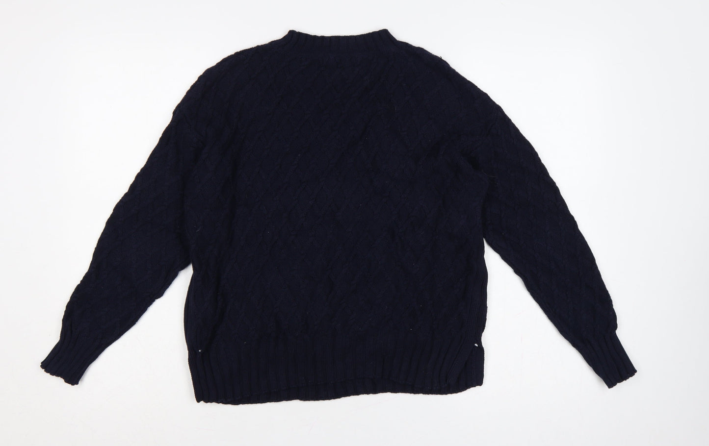 Next Petite Women’s Navy UK 12P Cable Knit Crew Neck Jumper