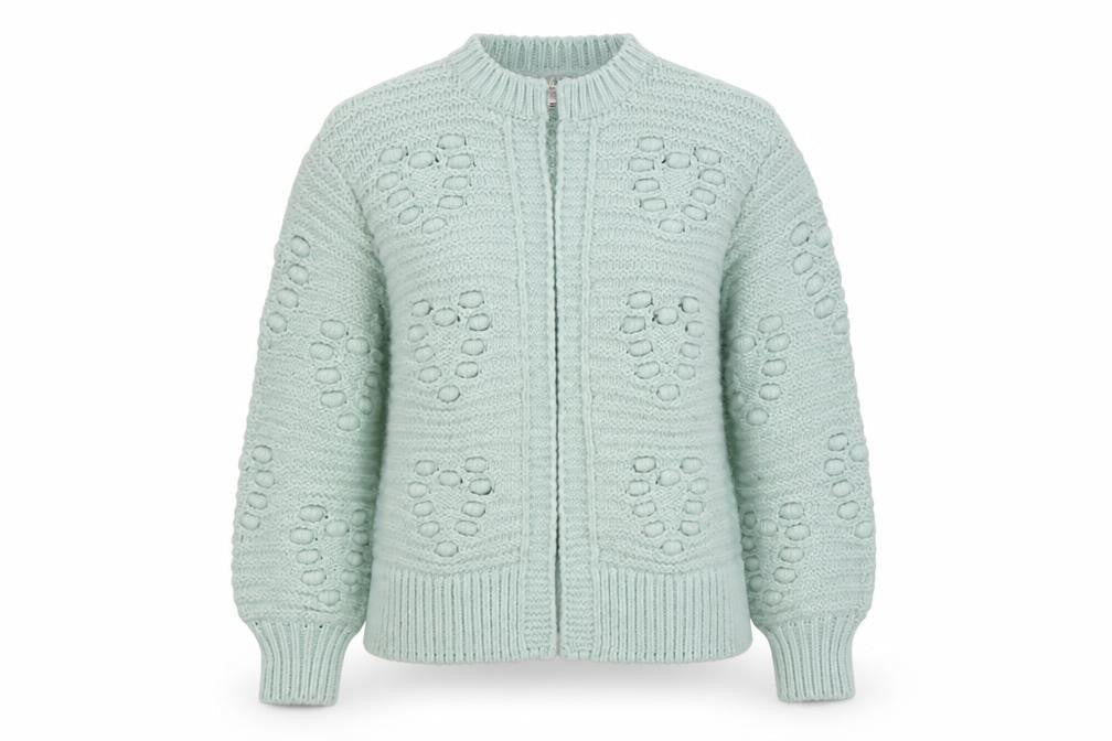River Island Women Green Size S Chunky Knit Open Cardigan