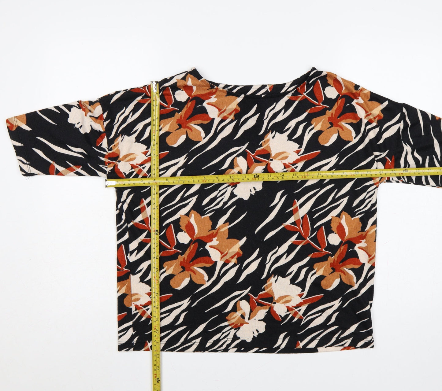 F&F Women Multicoloured UK 12 Floral Dolman Sleeve Pullover Top