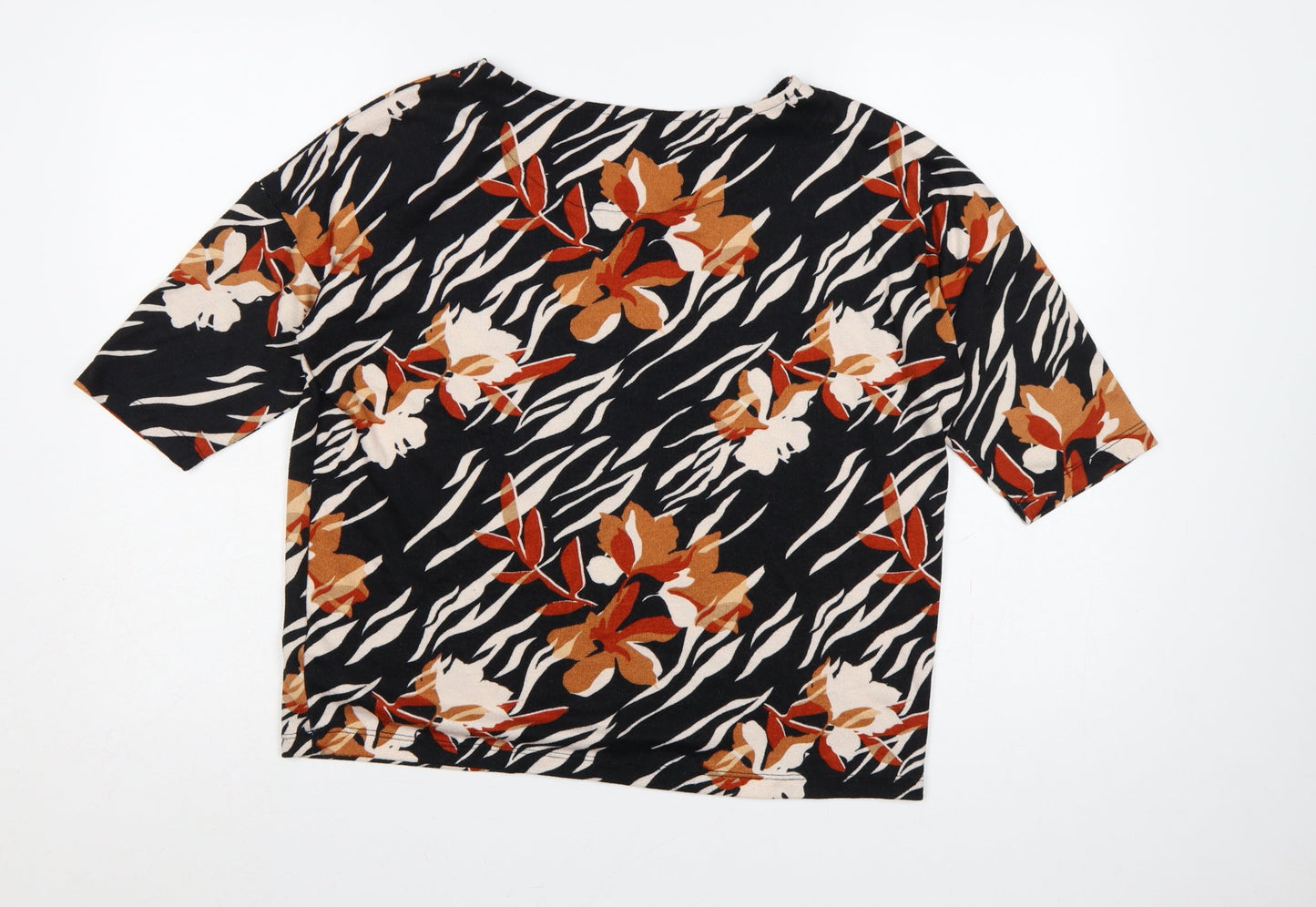 F&F Women Multicoloured UK 12 Floral Dolman Sleeve Pullover Top