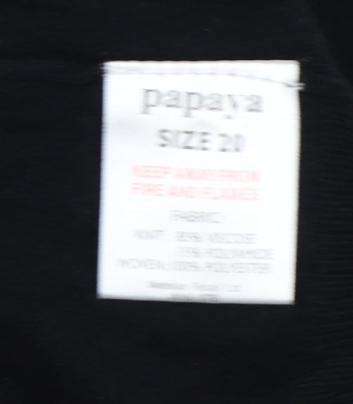 Papaya Women’s Black Size 20 Floral Chiffon Sleeve V-Neck Jumper