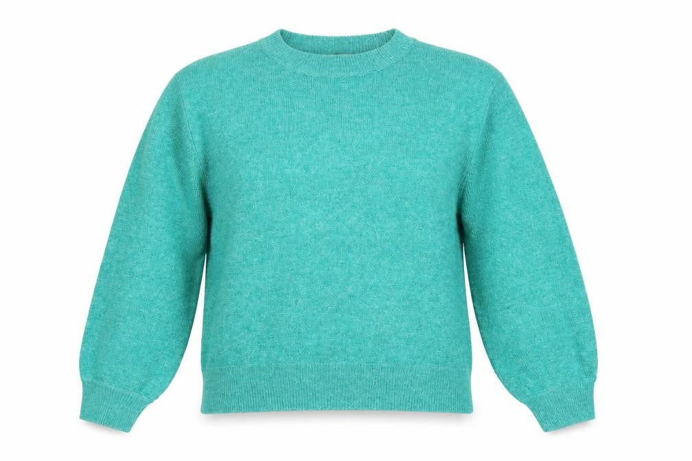 Tu Women Green Glitter Knit Crew Neck Jumper UK 14 Long Sleeve