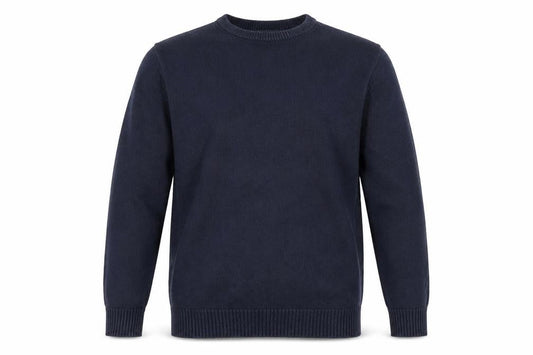 Maine New England Men's Blue S Crew Neck Cotton Knit Pullover Jumper
