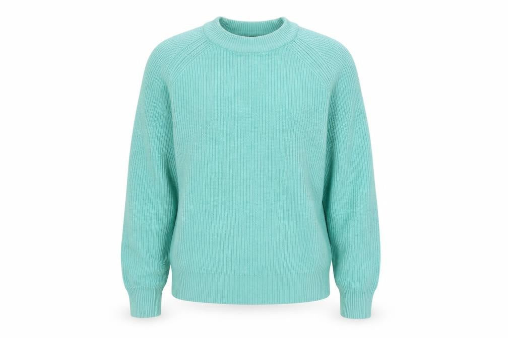 Marks & Spencer Women Green M Cotton Raglan Crew Neck Knit Jumper