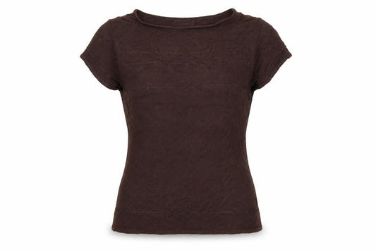 Kaliko Women’s Brown Knit Dolman Short Sleeve Jumper UK 10