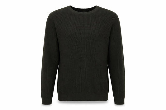 H&M Men’s Green M Waffle Knit Crew Neck Pullover Jumper