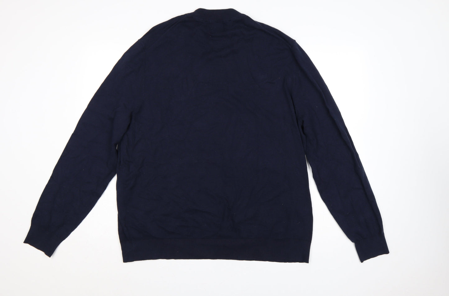 Burton Menswear London Men’s Navy Blue 2XL High Neck Cotton Jumper