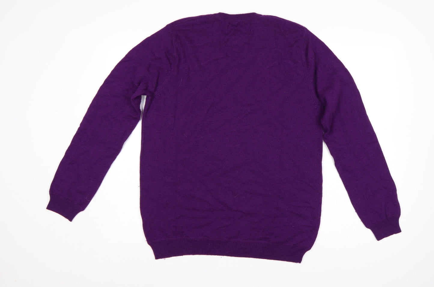 Marks and Spencer Unisex Purple M Merino Cashmere Crew Neck Pullover