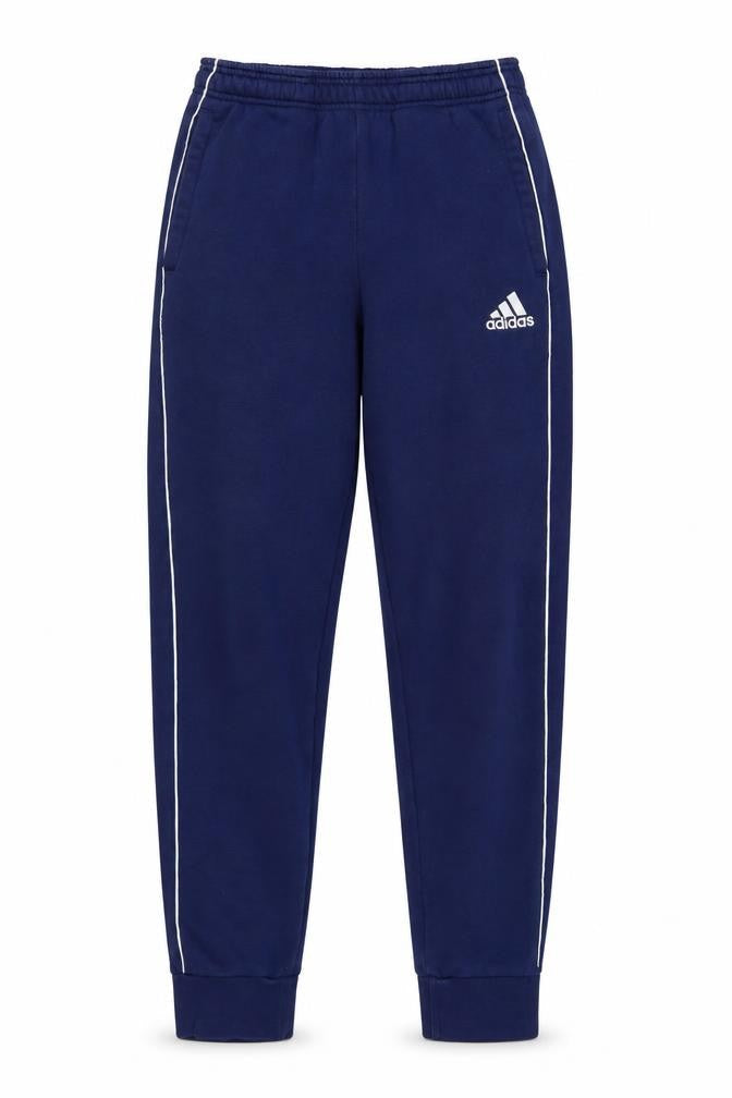 Front view of adidas Men’s Blue S Sweatpants Logo Tapered Cuffed Joggers