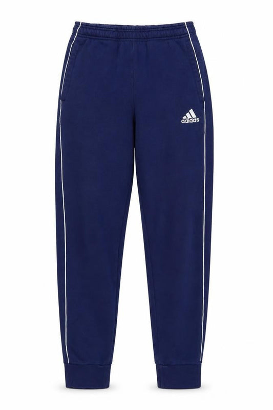 Front view of adidas Men’s Blue S Sweatpants Logo Tapered Cuffed Joggers