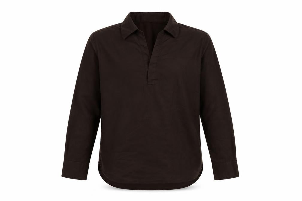H&M Men Brown 42 Long Sleeve Collared Polyester Button-Up Shirt