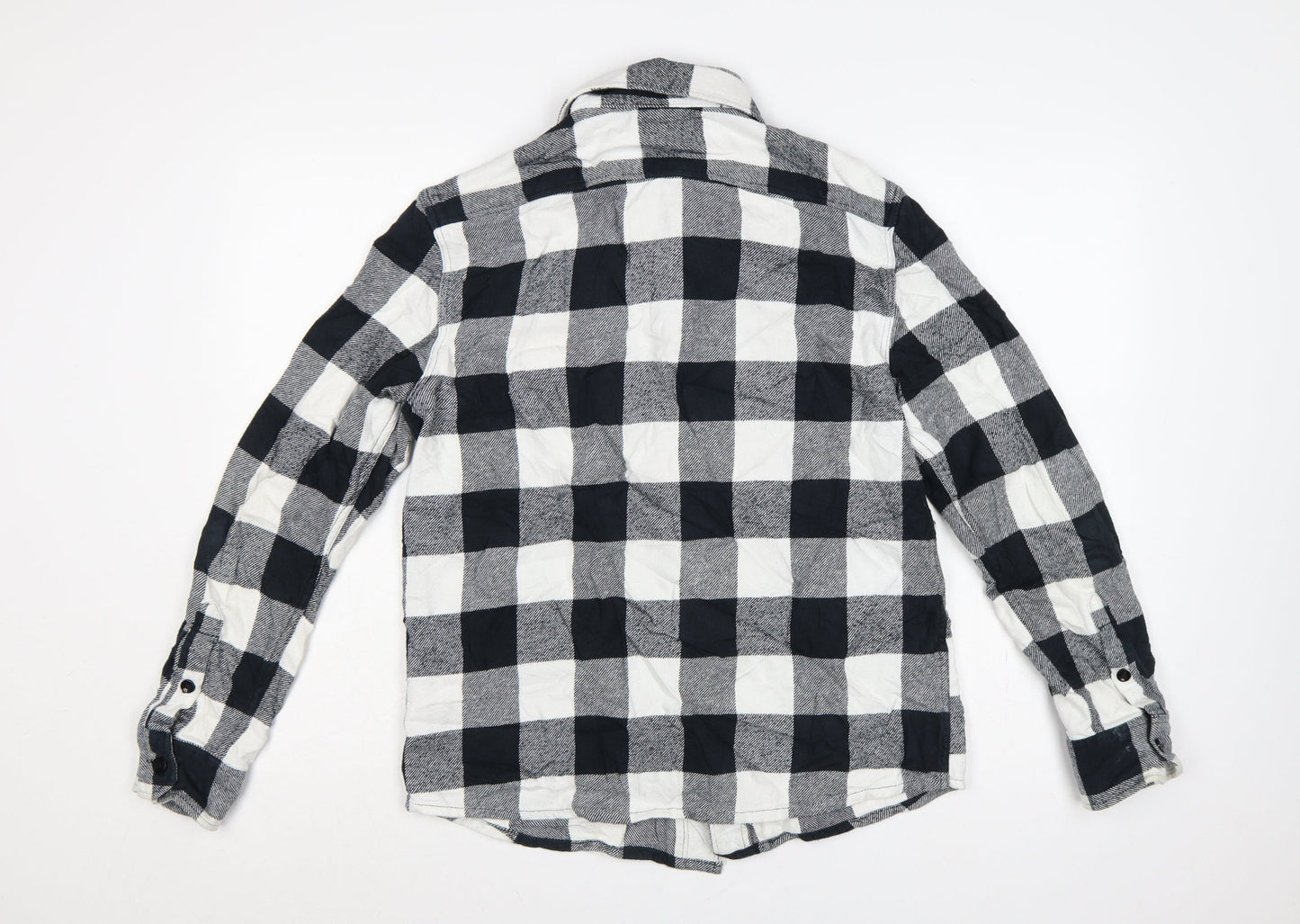 Dickies Men’s Black White Check Cotton Button-Up Work Shirt Medium
