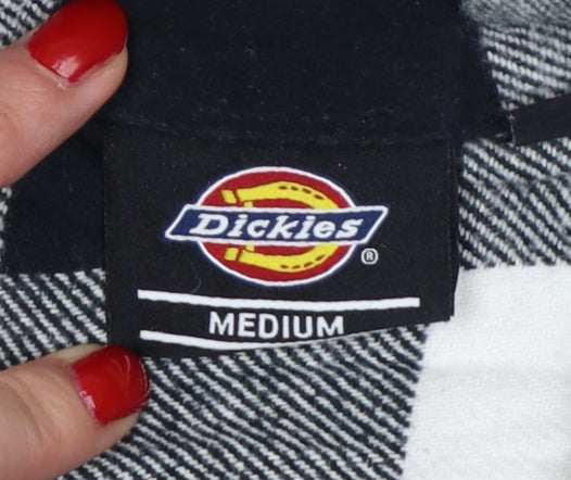Dickies Men’s Black White Check Cotton Button-Up Work Shirt Medium